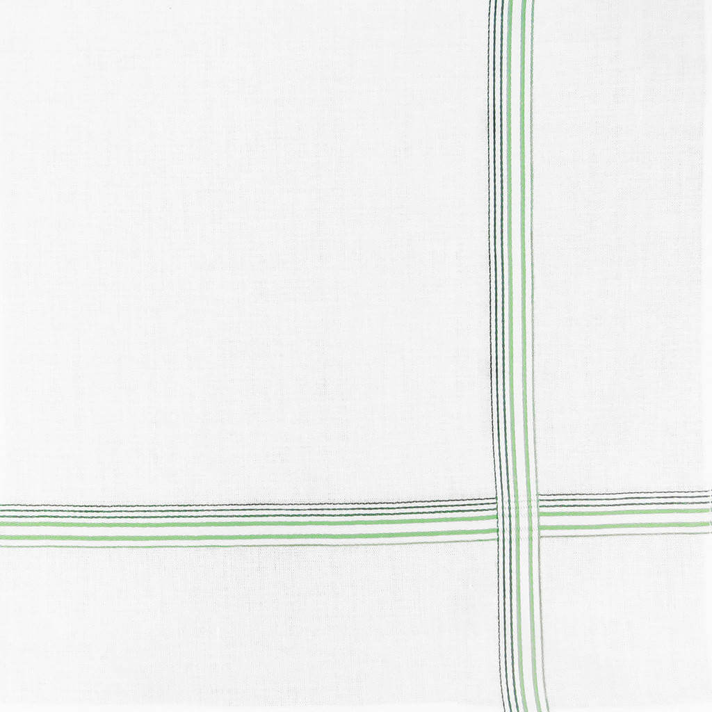 Variante verde - Cervinia - fazzoletto di cotone da uomo con righe fini in due colori