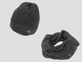 Antracite - Set donna cappello e sciarpa lavorati a trecce con lurex