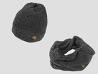 Antracite - Set donna cappello e sciarpa lavorati a trecce con lurex