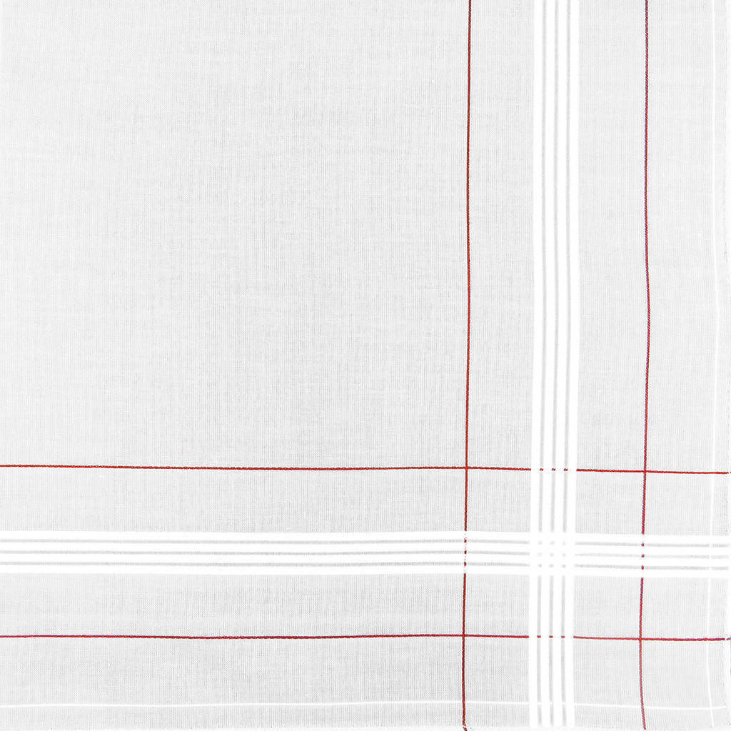 Variante rossa - Parigi - fazzoletto di cotone da uomo con incroci di righe di raso e colorate e Orlo Roulè