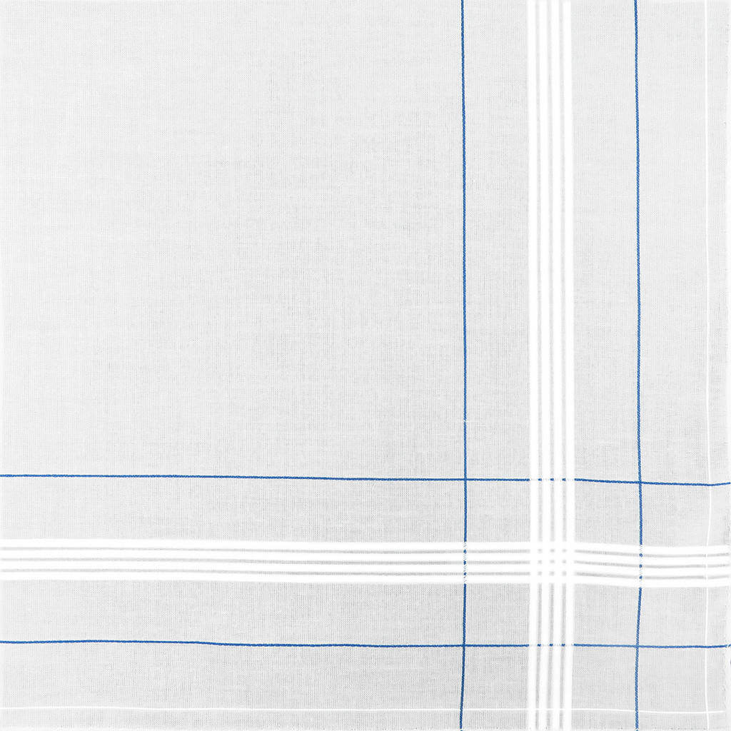 Variante azzurra - Parigi - fazzoletto di cotone da uomo con incroci di righe di raso e colorate e Orlo Roulè