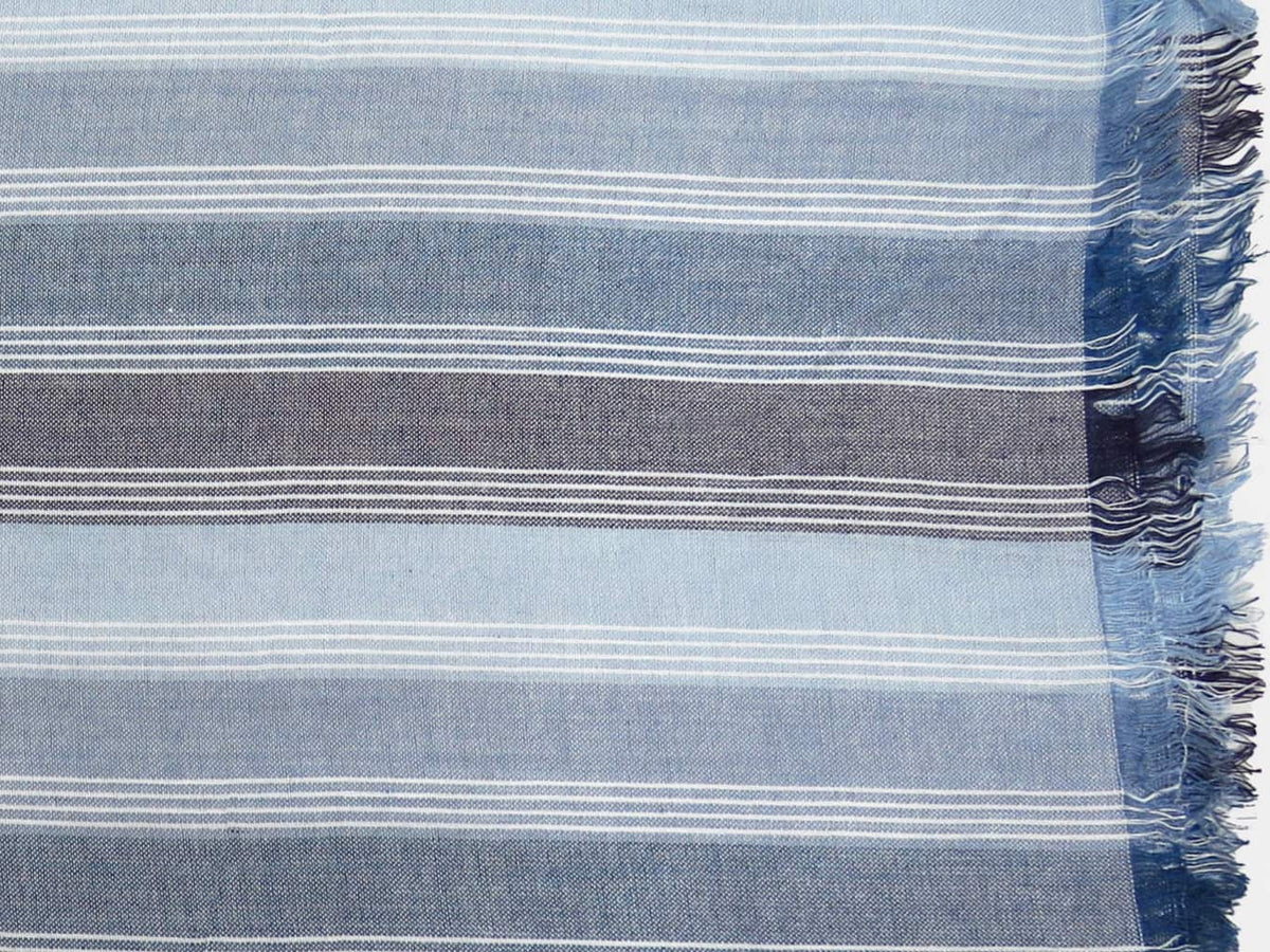 Dettaglio - Sciarpe primaverili estive - sciarpa foulard toni blu a righe fini