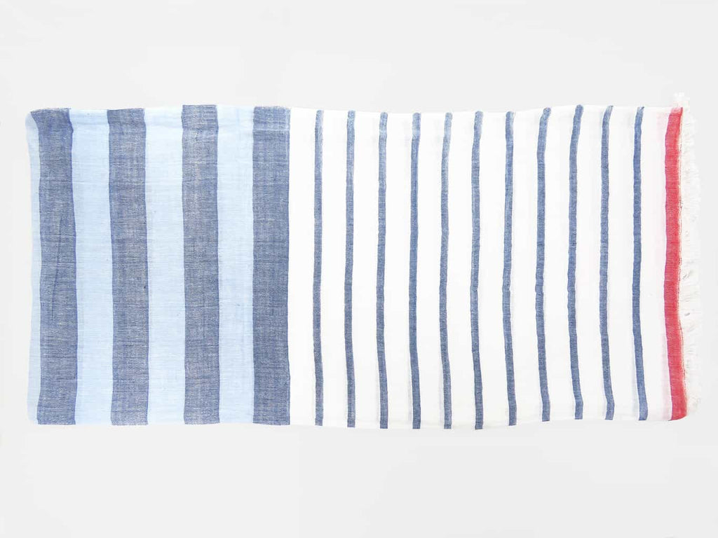 Stesa - Sciarpe primaverili estive - sciarpa foulard a righe azzurre e rosse