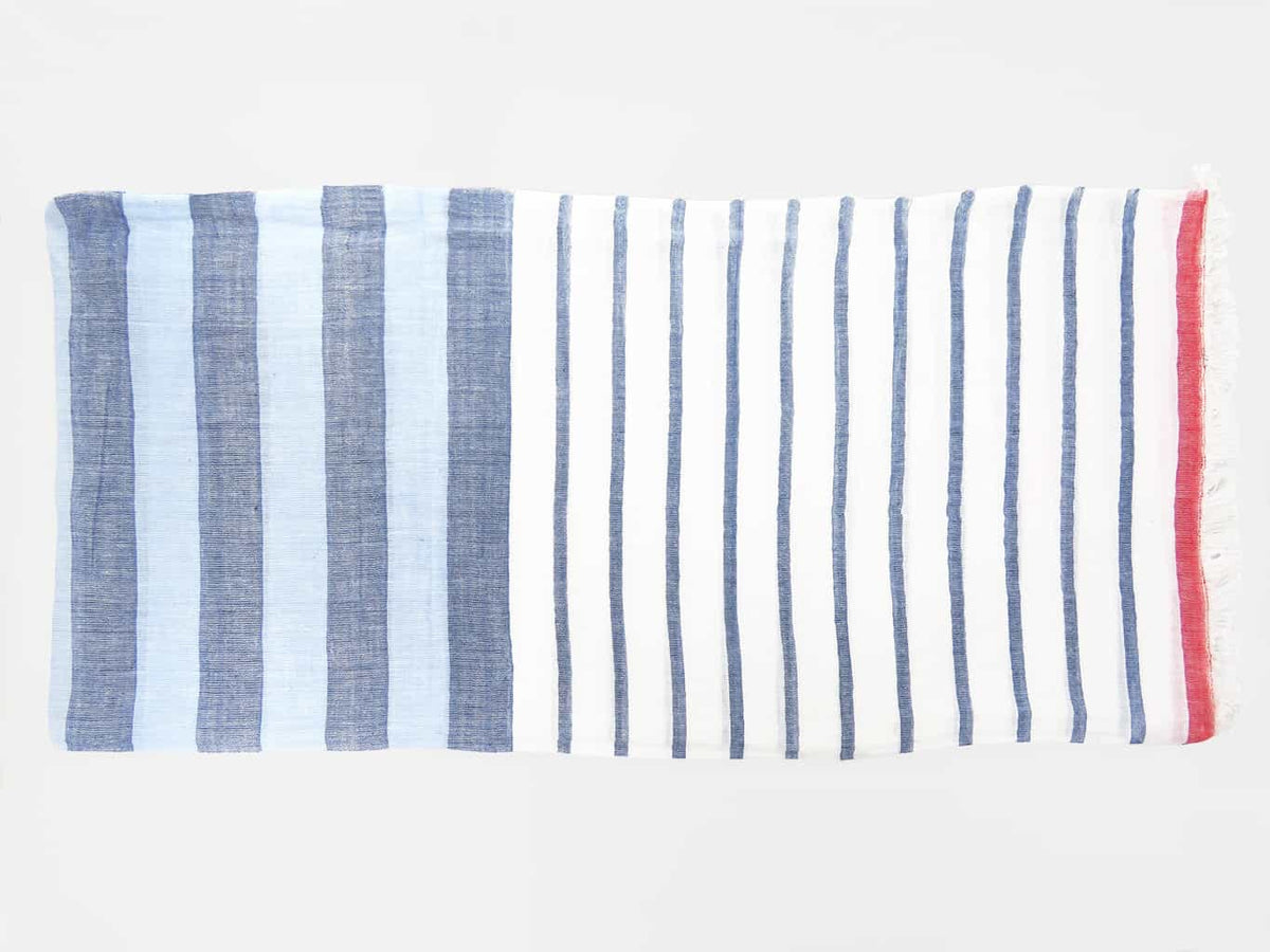 Stesa - Sciarpe primaverili estive - sciarpa foulard a righe azzurre e rosse
