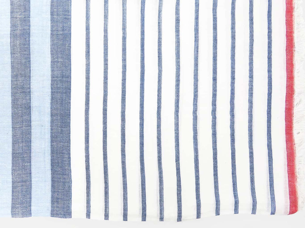 Dettaglio - Sciarpe primaverili estive - sciarpa foulard a righe azzurre e rosse