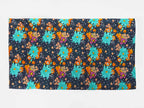 Disegno - Sciarpe primaverili estive - sciarpa pareo a fiori multicolor su fondo blu