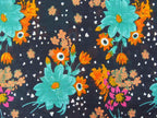 Dettaglio - Sciarpe primaverili estive - sciarpa pareo a fiori multicolor su fondo blu