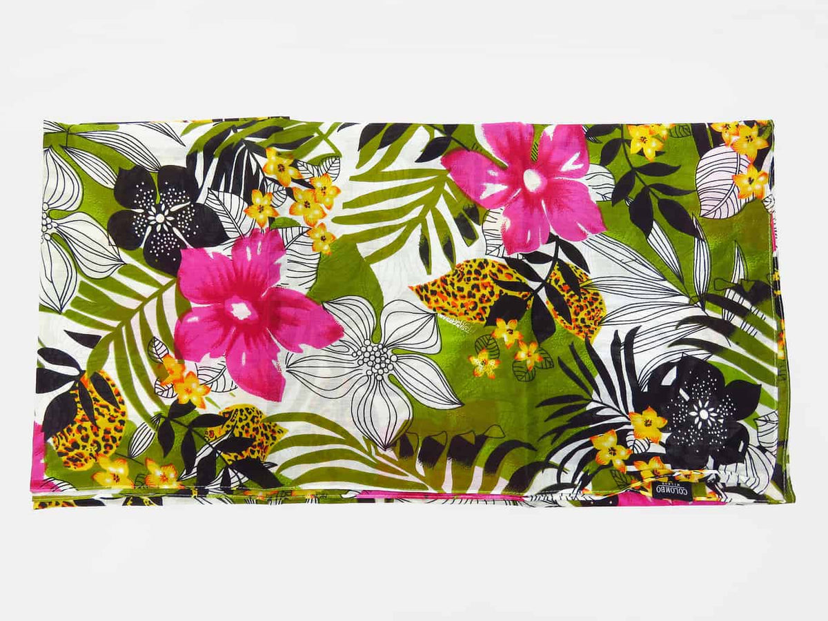 Disegno - Sciarpe primaverili estive - sciarpa pareo con stampa tropicale