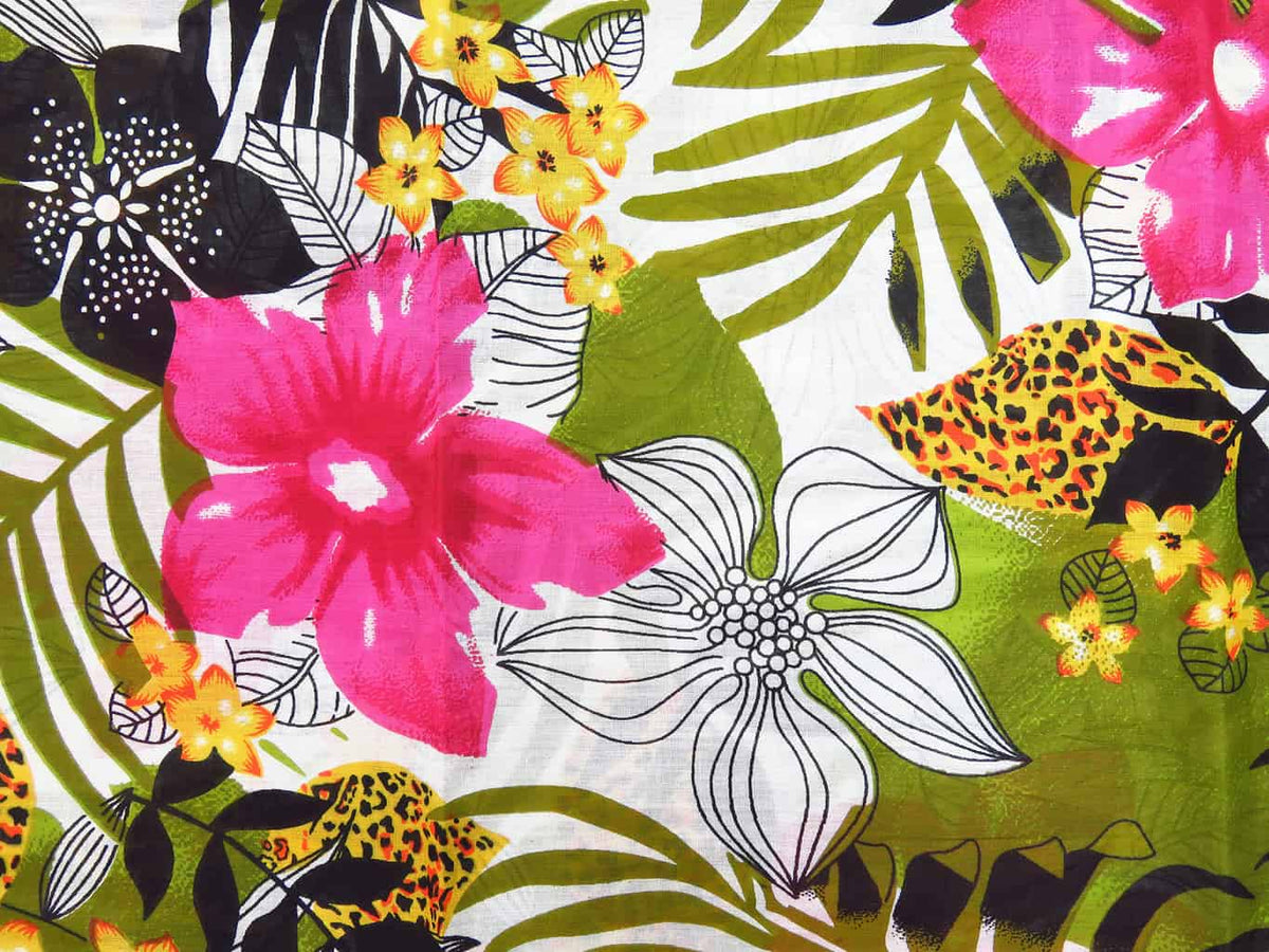 Dettaglio - Sciarpe primaverili estive - sciarpa pareo con stampa tropicale