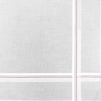 Variante rossa - fazzoletto di cotone da uomo bianco con sottili righe di raso incrociate