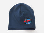 Blu - WOW- Berretto bimbo e ragazzo con ricamo WOW