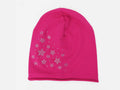 Fucsia - Mary- Berretto bimba in cotone con stelle strass