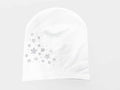 Bianco - Mary- Berretto bimba in cotone con stelle strass