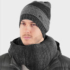 Set di cappello e sciarpa morbidi bicolore