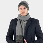 Cappello e sciarpa con bordi sale e pepe - Colombo Milano 1911 grigio