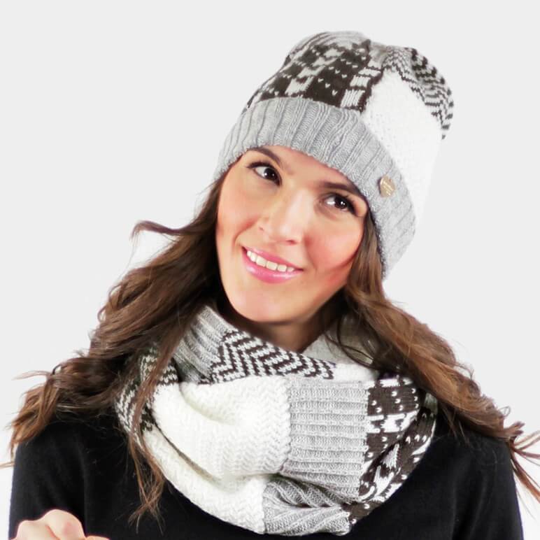 Set di cappello e sciarpa patchwork foto 2