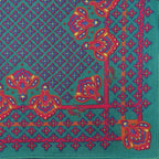 Variante verde - King - fazzoletto di cotone da uomo con fantasia floreale