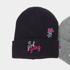 Cappello "beanie" con scritte e ricami - Colombo Milano 1911 - Girl gang nero