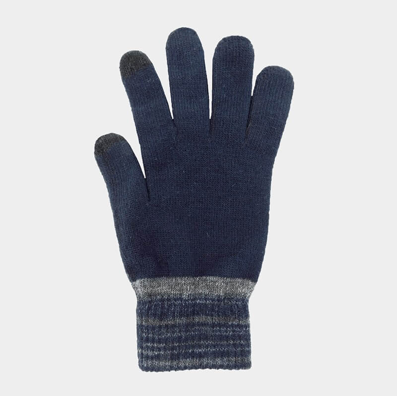 Guanti da uomo elasticizzati touch screen con polso bicolore - Colombo Milano 1911 - blu