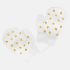 Muffole da neonata con stelle glitter - panna