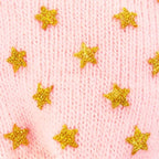 Muffole da neonata con stelle glitter - dettaglio