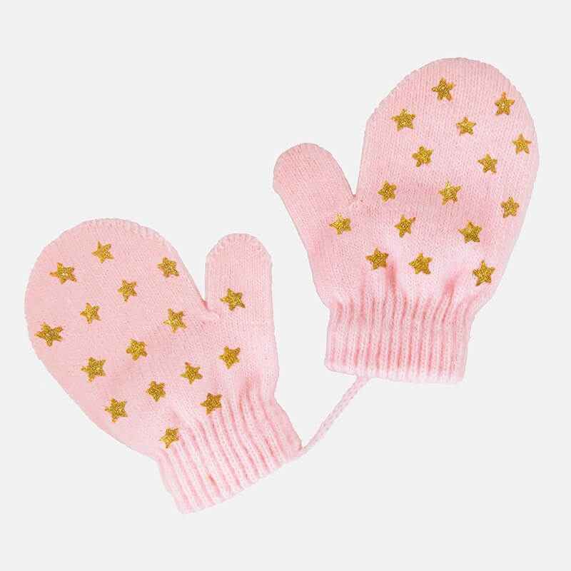 Muffole da neonata con stelle glitter - rosa