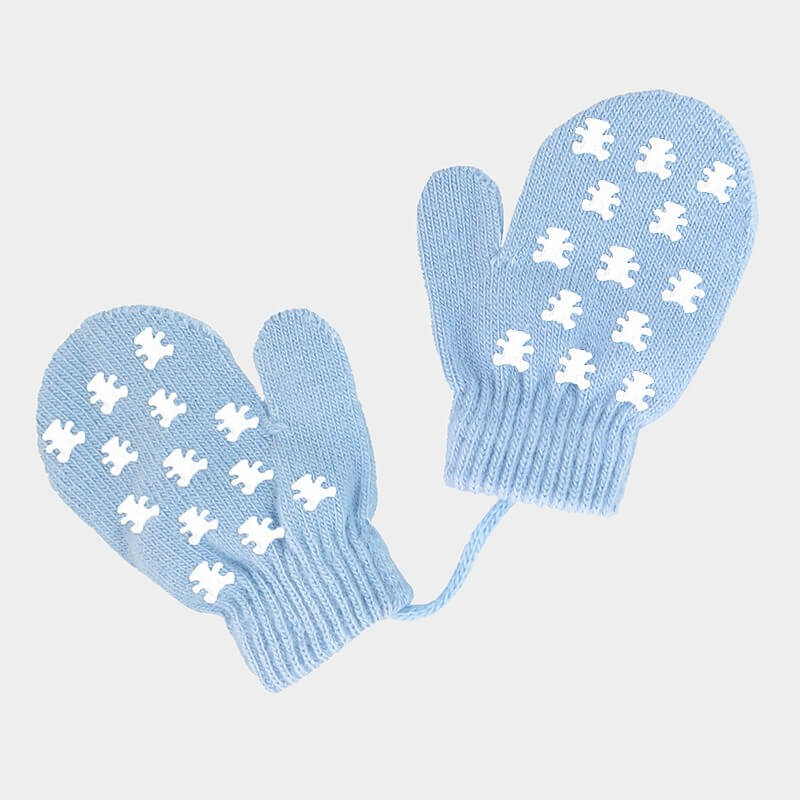 Muffole da neonato con orsetti - azzurro
