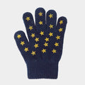 Guanti da bimba blu con stampa glitter a stelle - Colombo Milano 1911