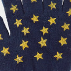 Guanti da bimba con stampa glitter a stelle blu dettaglio - Colombo Milano 1911