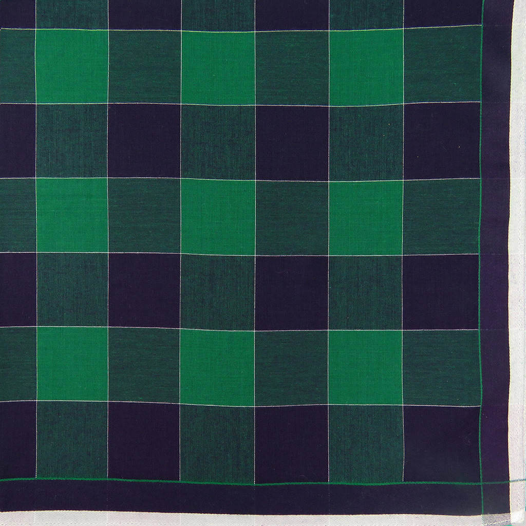 Variante verde - Scozia - fazzoletto di cotone da uomo a quadrettoni