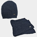 Cappello e sciarpa con lavorazione a stelle in rilievo - Colombo Milano 1911 blu