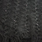 Scaldacollo con paillettes e frange - Colombo Milano 1911 - dettaglio nero