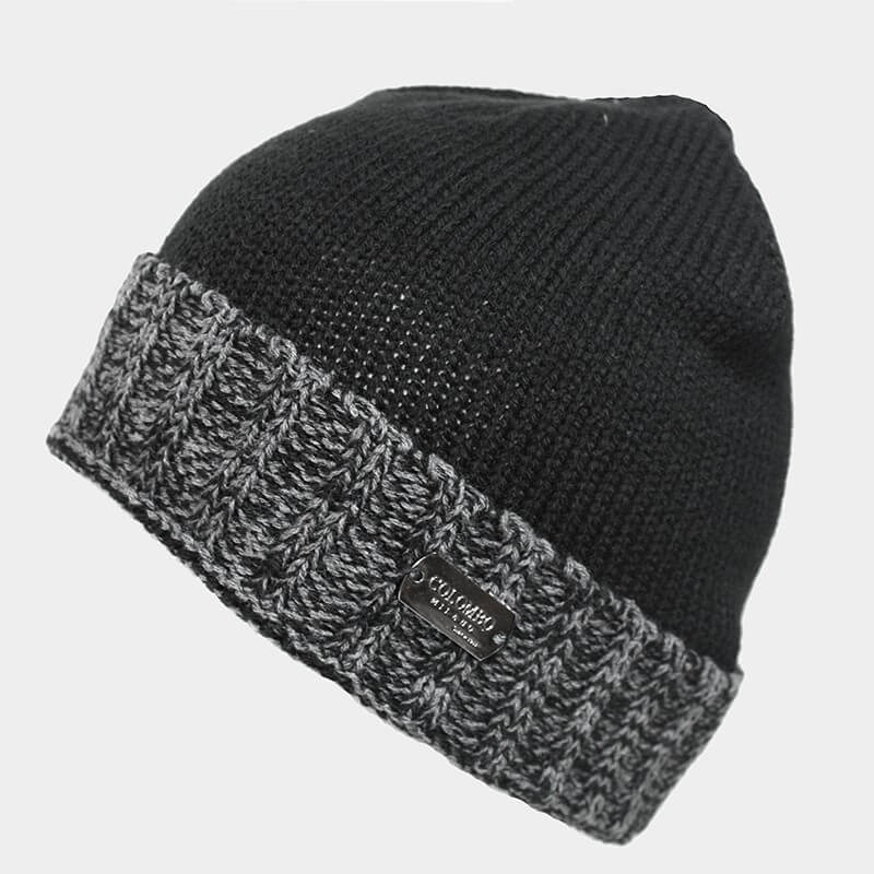 Cappello con risvolto sale e pepe - Colombo Milano 1911 nero