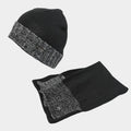 Cappello e sciarpa con bordi sale e pepe - Colombo Milano 1911 nero
