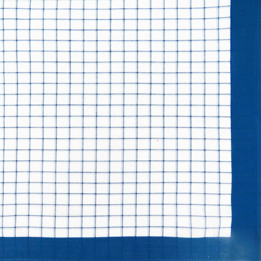 Variante quadretti grandi - Scozia - fazzoletto di cotone da uomo con quadretti blu royal