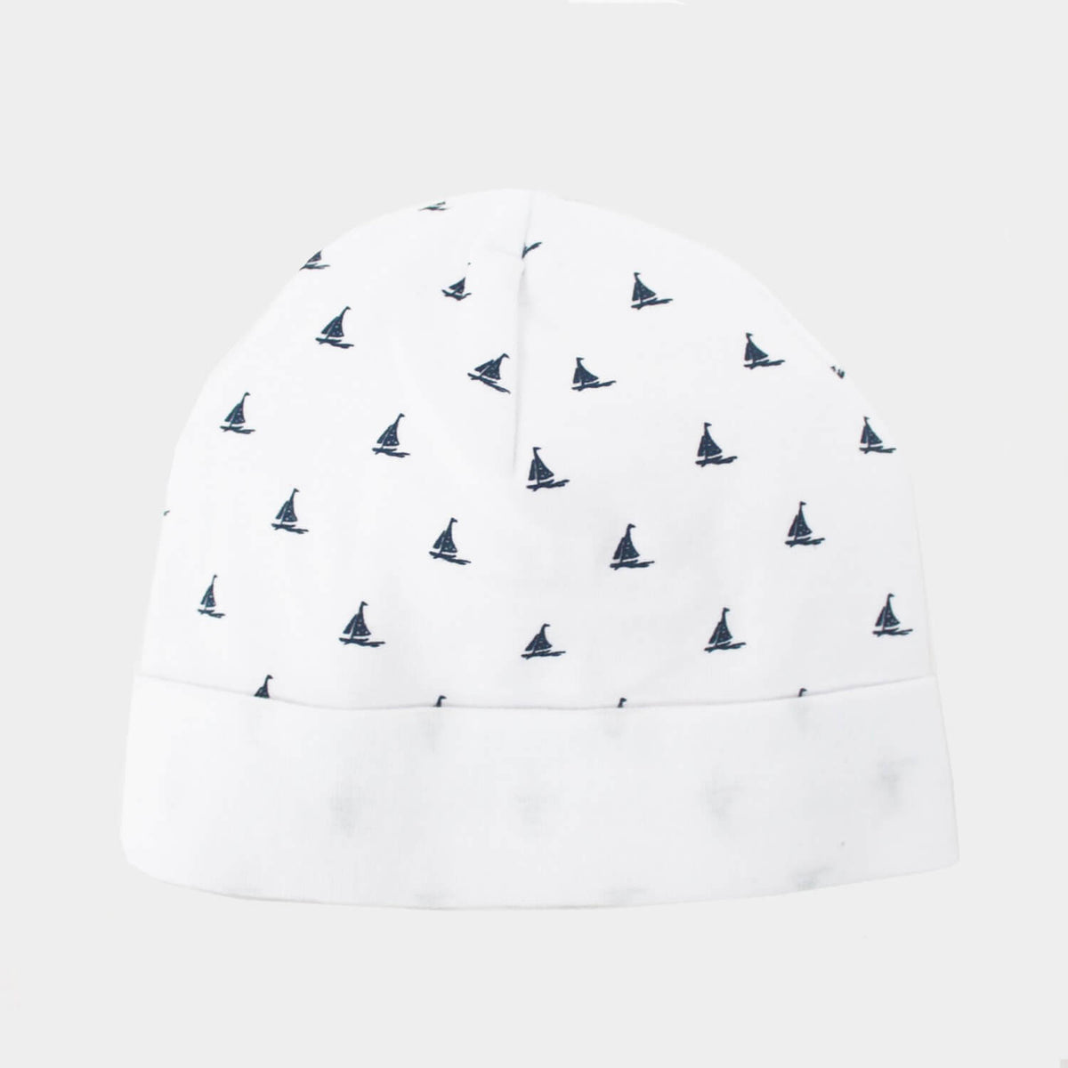 Sailing - berretto neonato bianco con barchette