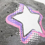 Grigio dettaglio Rockstar - cappello bimba (9m-2a) misto cotone con stella e strass