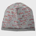 Grigio - Love - berretto bambina con stampa glitter