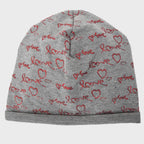 Grigio - Love - berretto bambina con stampa glitter