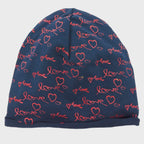 Blu - Love - berretto bambina con stampa glitter