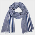 Sciarpa leggera - pashmina effetto jeans con riga in scatola regalo - denim