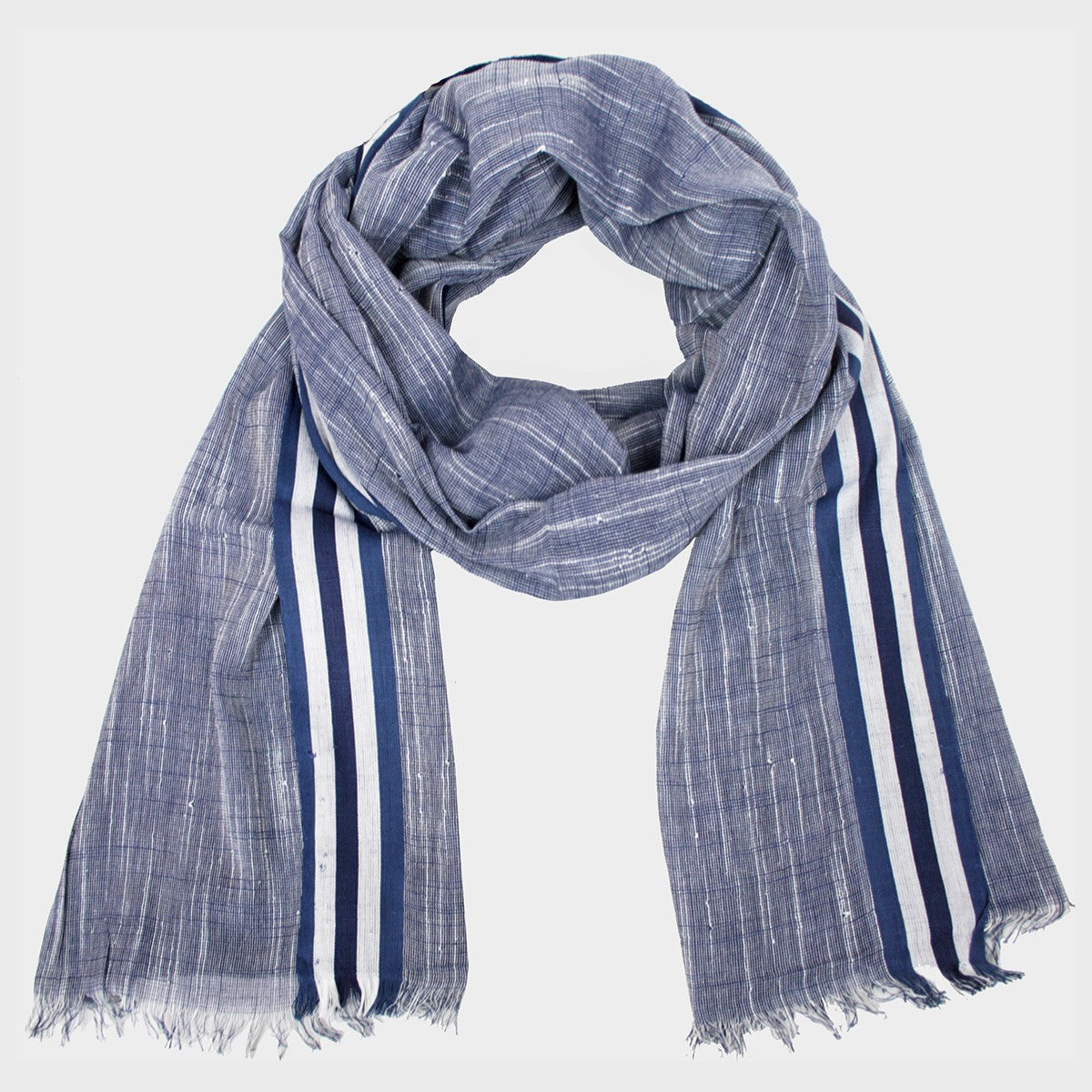 Sciarpa leggera - pashmina effetto jeans con riga in scatola regalo - denim