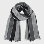 Sciarpa leggera -morbida pashmina righe più colori - nero e grigio