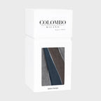 Scatola -morbida pashmina righe più colori - blu e fango