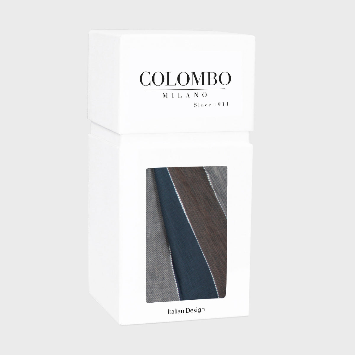 Scatola -morbida pashmina righe più colori - blu e fango