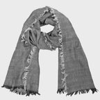 Sciarpa leggera -pashmina casual con frange quattro lati - nero