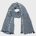Sciarpa leggera -pashmina casual con frange quattro lati - denim