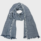 Sciarpa leggera -pashmina casual con frange quattro lati - denim