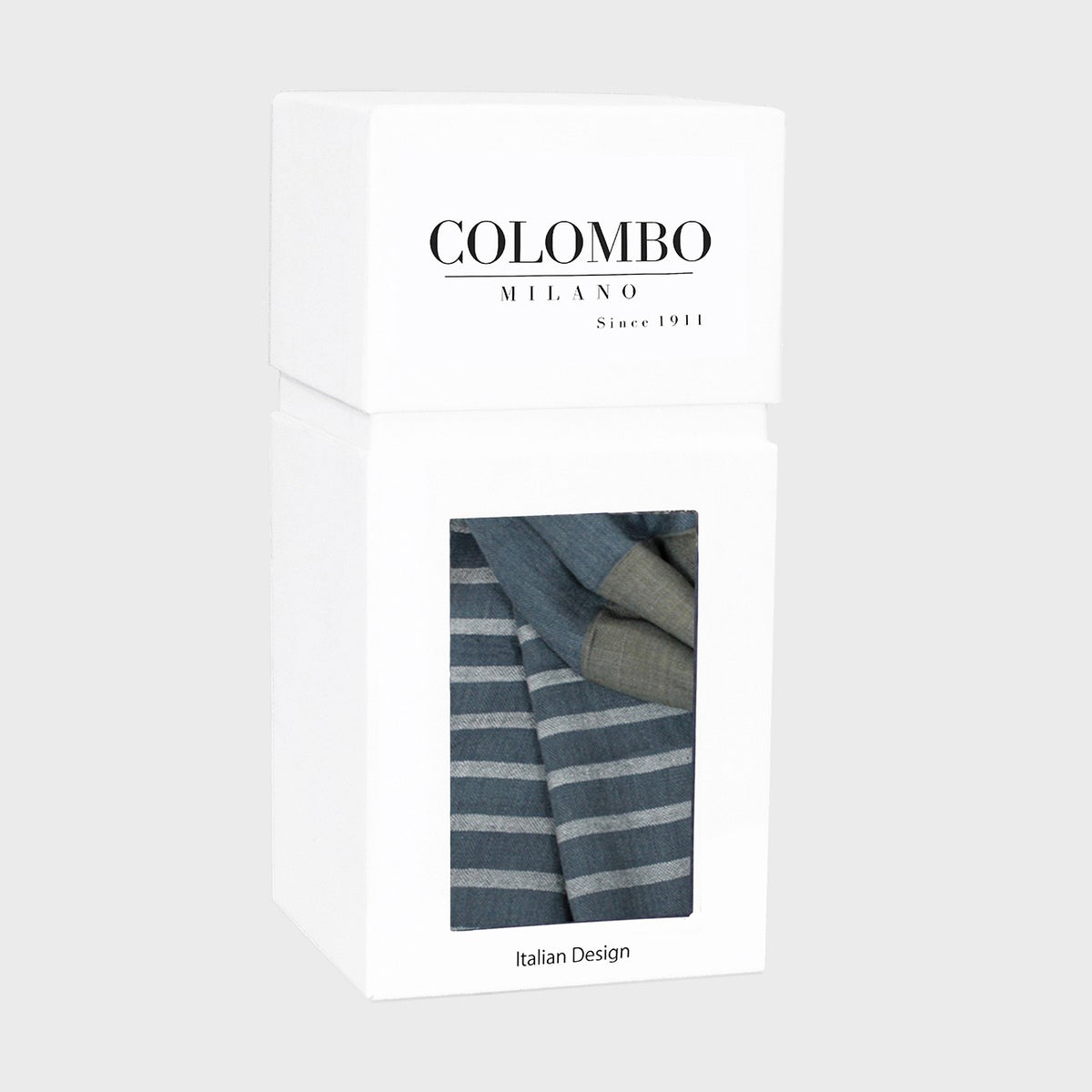 Scatola regalo - pashmina rigata da un lato e bicolor dall'altro