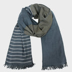 Sciarpa leggera - pashmina rigata da un lato e bicolor dall'altro